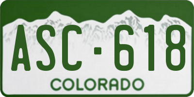 CO license plate ASC618