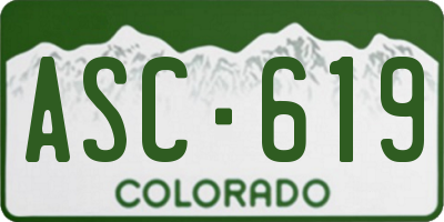 CO license plate ASC619