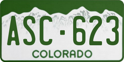 CO license plate ASC623