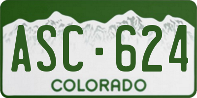 CO license plate ASC624