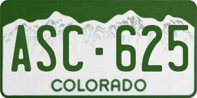 CO license plate ASC625
