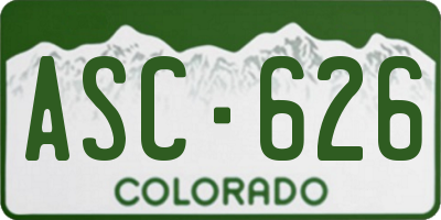 CO license plate ASC626