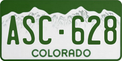CO license plate ASC628