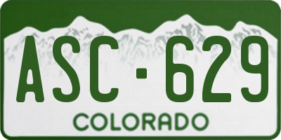 CO license plate ASC629