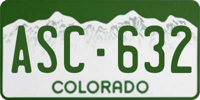 CO license plate ASC632