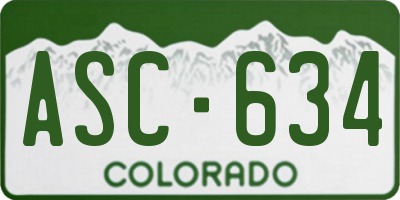 CO license plate ASC634