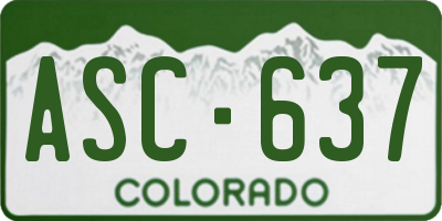 CO license plate ASC637