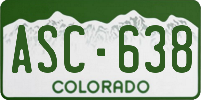 CO license plate ASC638