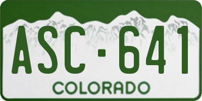 CO license plate ASC641