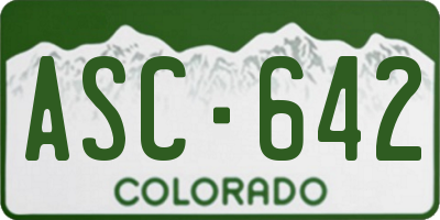 CO license plate ASC642