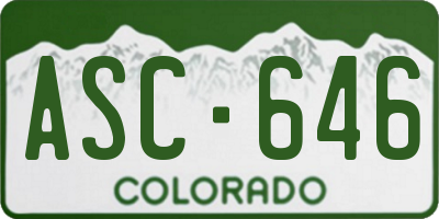 CO license plate ASC646