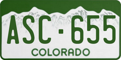 CO license plate ASC655