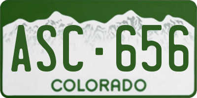 CO license plate ASC656
