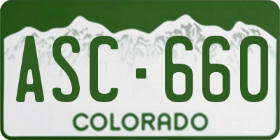 CO license plate ASC660