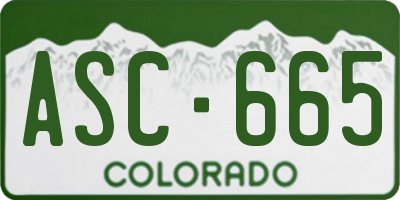 CO license plate ASC665