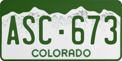 CO license plate ASC673