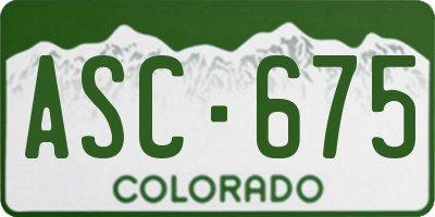 CO license plate ASC675