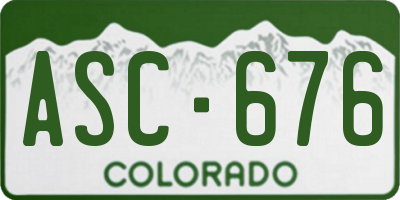 CO license plate ASC676