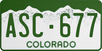 CO license plate ASC677