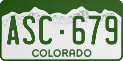 CO license plate ASC679
