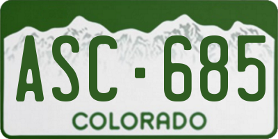 CO license plate ASC685