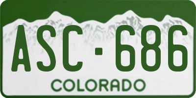 CO license plate ASC686