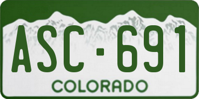 CO license plate ASC691