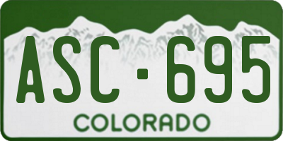 CO license plate ASC695