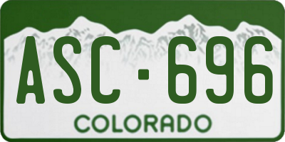 CO license plate ASC696