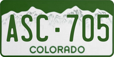 CO license plate ASC705