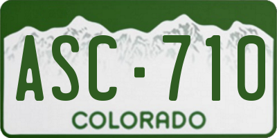 CO license plate ASC710