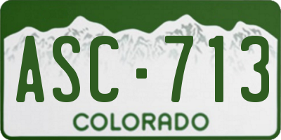 CO license plate ASC713