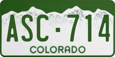 CO license plate ASC714