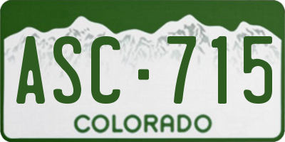 CO license plate ASC715