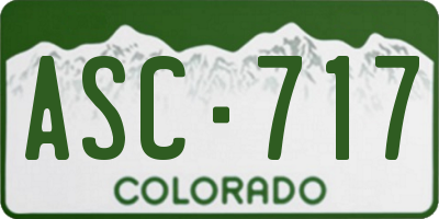 CO license plate ASC717