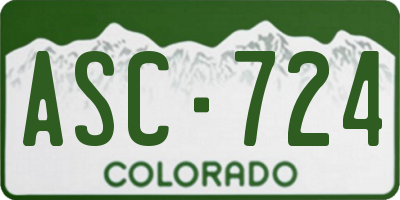 CO license plate ASC724