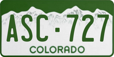CO license plate ASC727