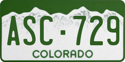 CO license plate ASC729