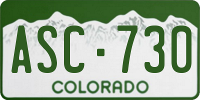 CO license plate ASC730