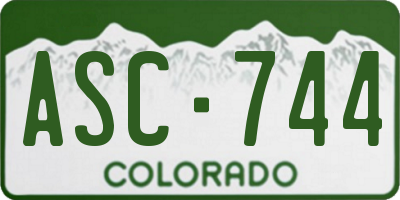 CO license plate ASC744