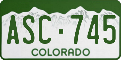 CO license plate ASC745