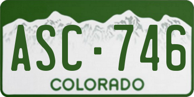 CO license plate ASC746