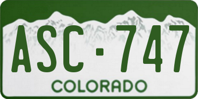 CO license plate ASC747