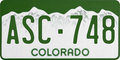 CO license plate ASC748