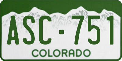 CO license plate ASC751