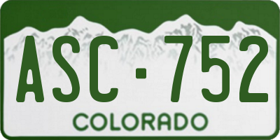 CO license plate ASC752
