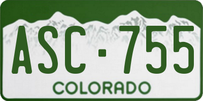 CO license plate ASC755