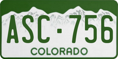 CO license plate ASC756