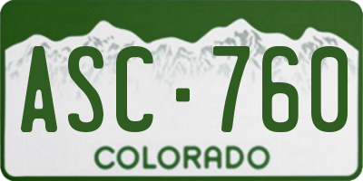 CO license plate ASC760
