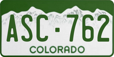 CO license plate ASC762